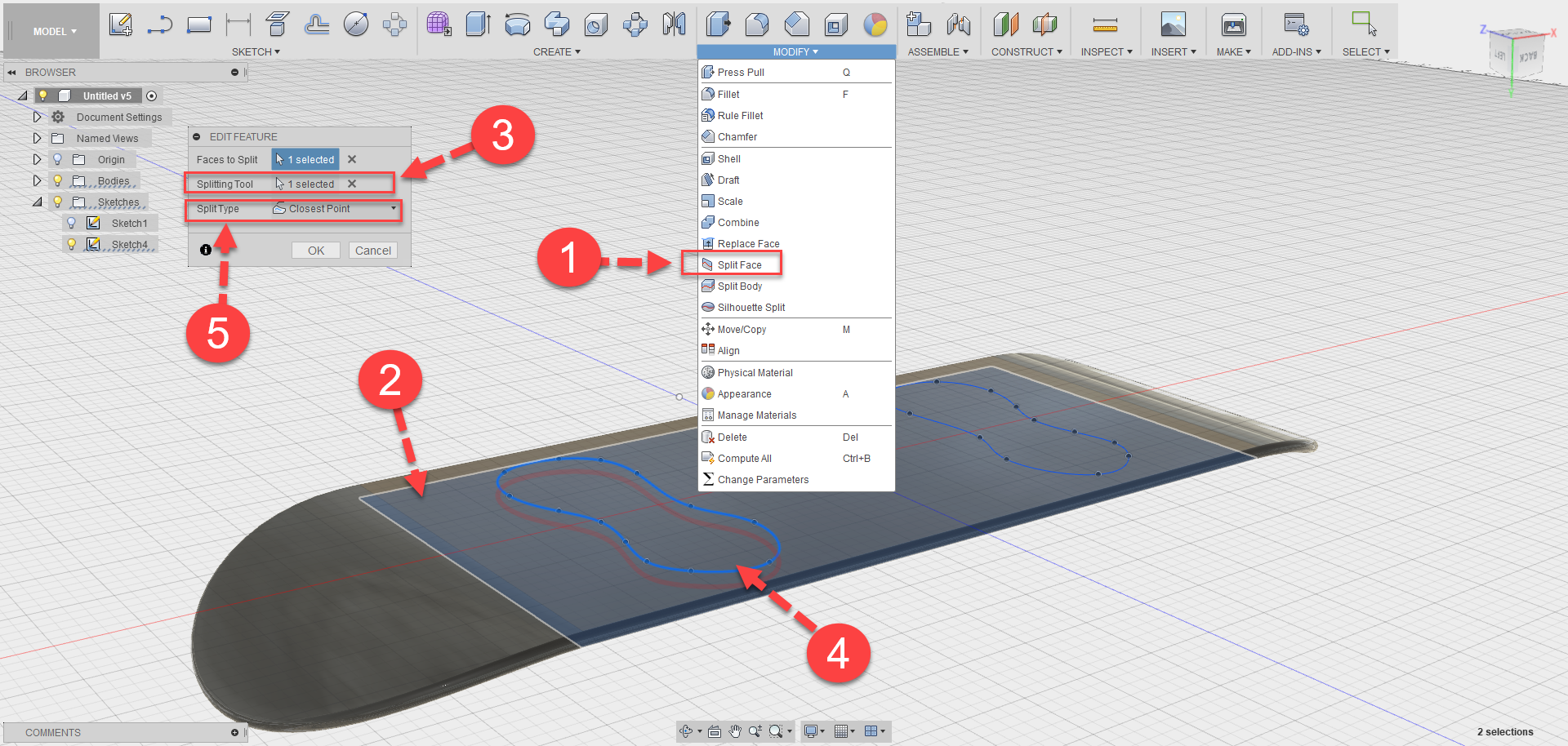 Fusion 360 Tip & Trick 53 Split Face