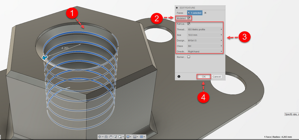 Fusion 360 tip & trick #60 การทำเกลียว