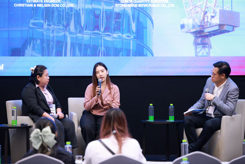 คุณทัตพิชา พรหมรักษา Senior Quantity Surveyor , Stonehenge Co.Ltd​ และ คุณนันทิยา คงสำโรง Estimate engineer, CHRISTIANI & NIELSEN DCM CO., LTD.