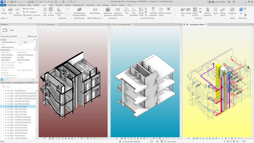 Autodesk Revit เป็นซอฟต์แวร์ BIM แบบครบวงจรที่ครอบคลุมการทำงานทั้ง 3 งานหลักๆ