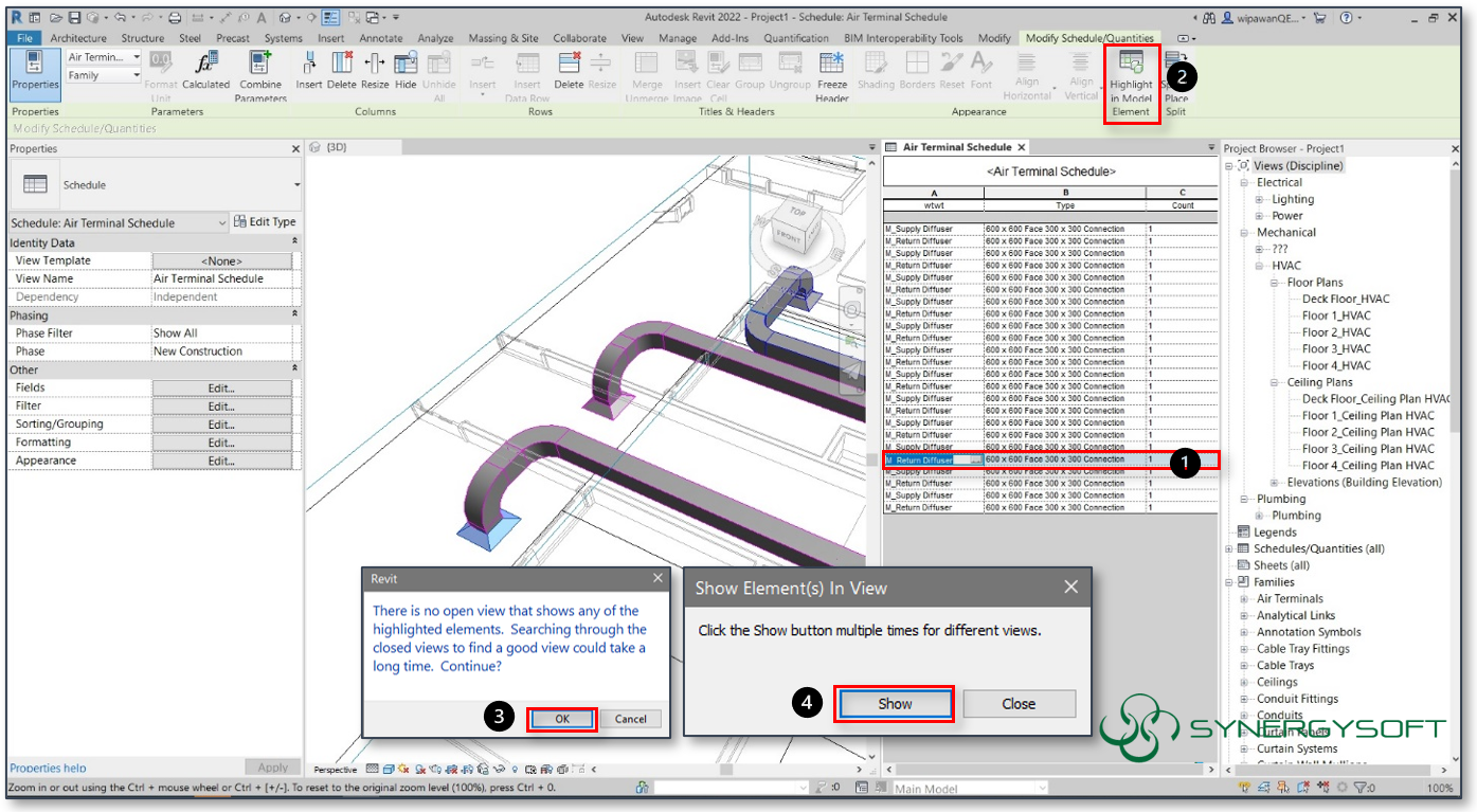 Select Revit Elements from a Schedule